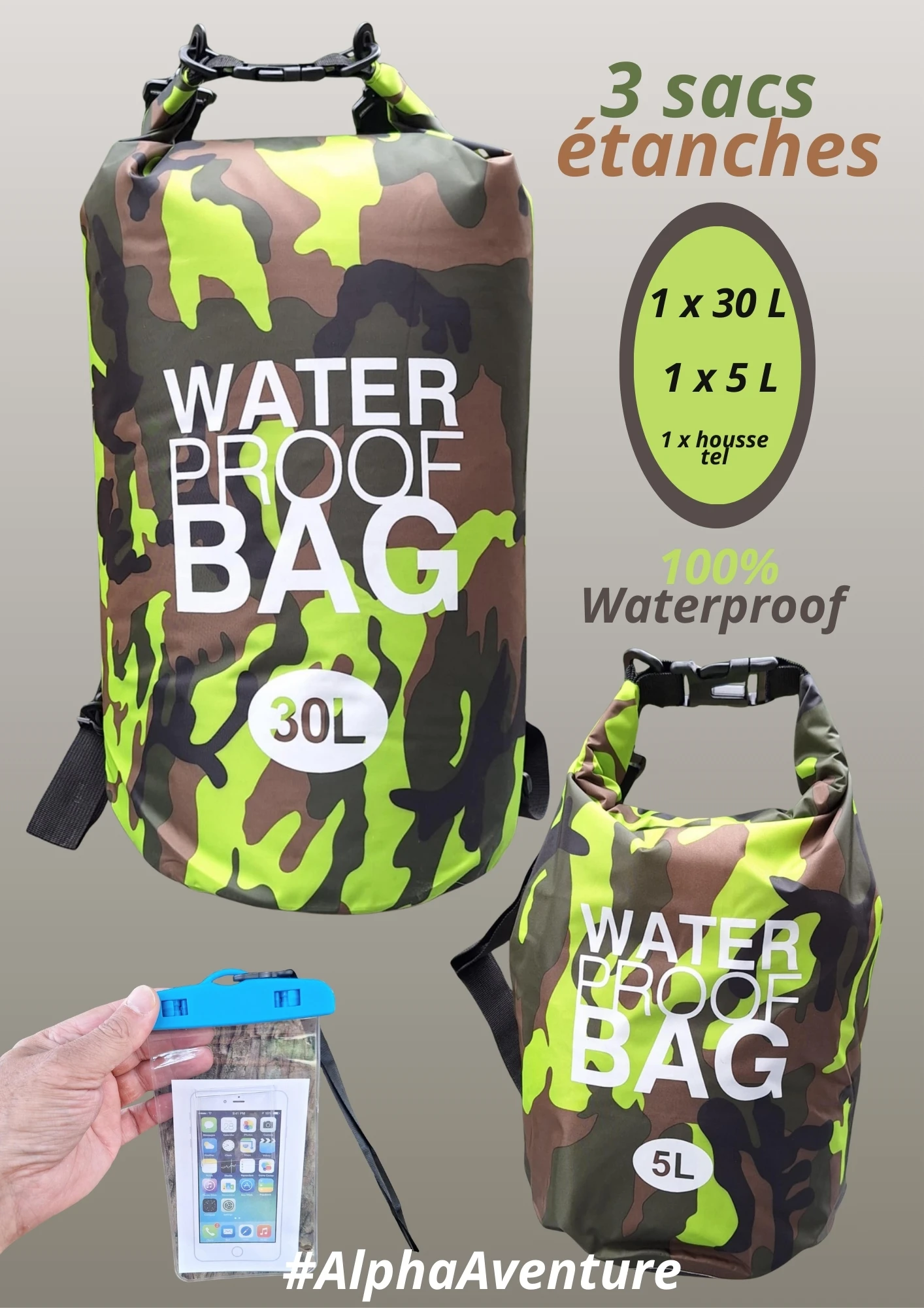 Pack outdoor 3 sacos à prova dágua – photo 3